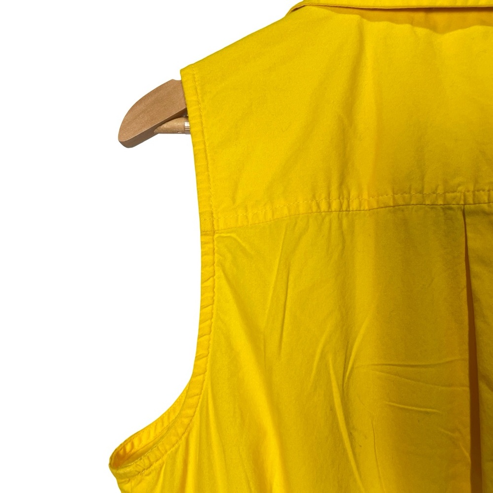 J. Crew Factory Sleeveless Tie-waist Shirtdress in Yellow, Size 6 - Picture 8 of 10